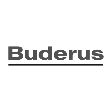 Das Wort Buderus in dunklen Großbuchstaben, darunter eine horizontale Linie.