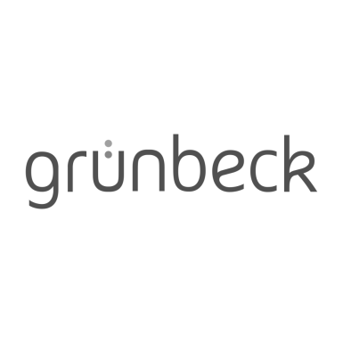 Das Wort grunbeck in schwarzer, serifenloser Schrift
