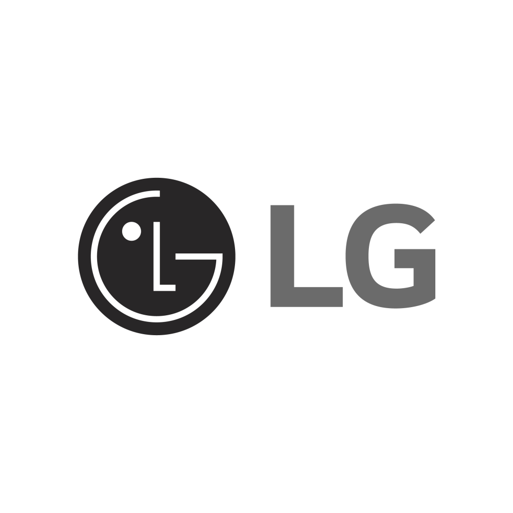 Das Logo von LG, bestehend aus einem Kreis mit einem stilisierten Punkt und dem Text LG.