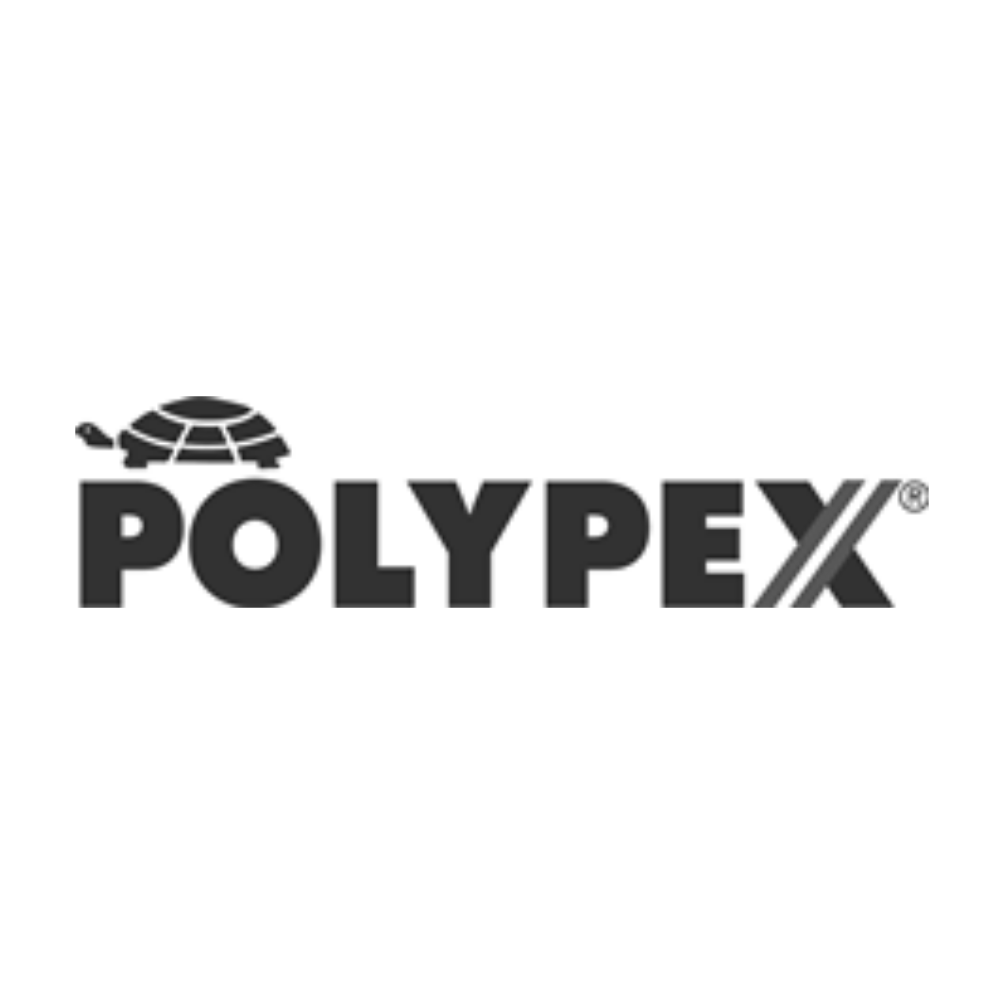 Logo von Polypex mit einem stilisierten Schildkrötenkopf links neben dem Schriftzug