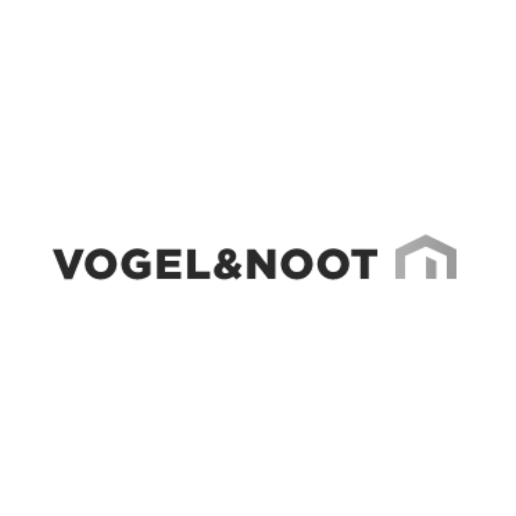Das Logo von Vogel&Noot mit einem stilisierten Haus-Icon.