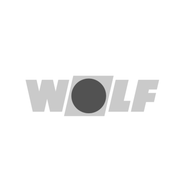 Das Logo WOLF, ein Wortzeichen, bei dem der Buchstabe O durch einen soliden Kreis ersetzt ist.