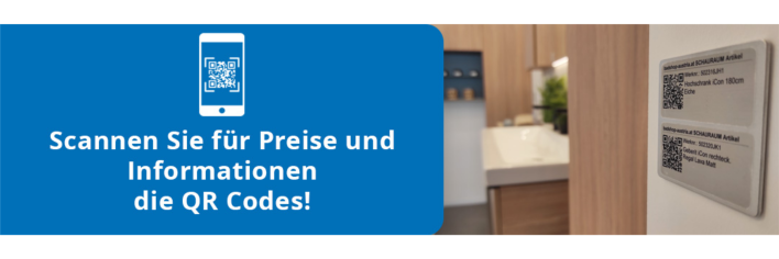 Scannen Sie für Preise und Informationen die QR Codes